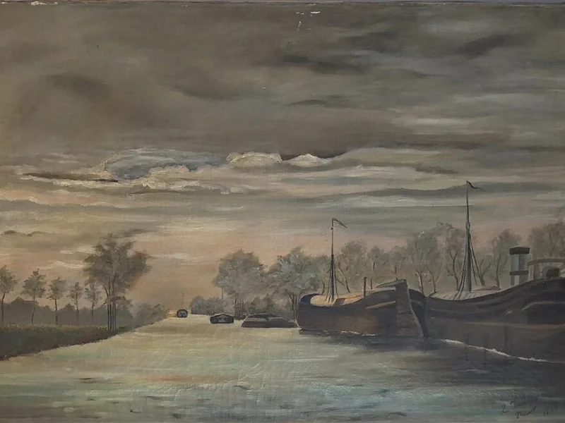 1859-Louis Taverne - Chiatta sul fiume Meso